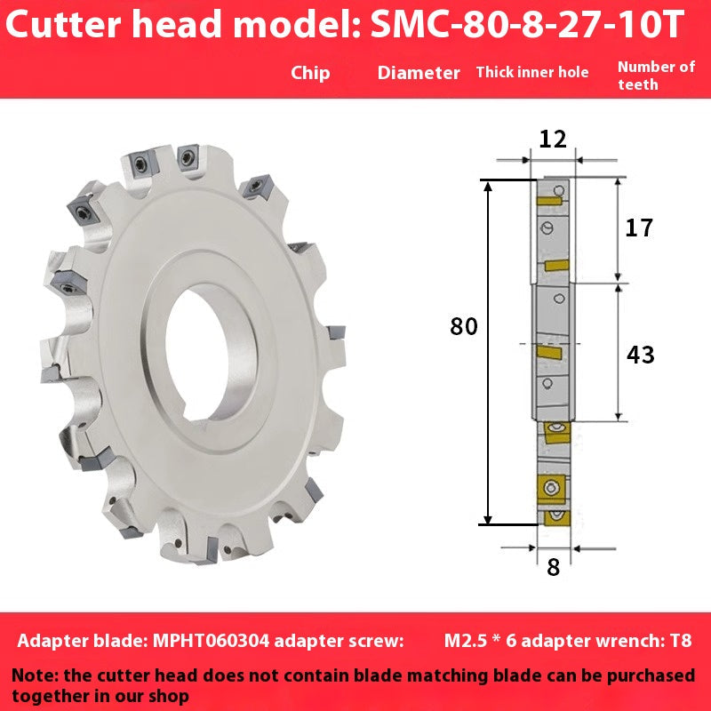 2080-CNC sleeve SMD side and face milling cutterhead CNC indexable chip SMC cutterhead T-slot grooving MPHT06 Shandong Denso Pricision Tools Co.,Ltd.